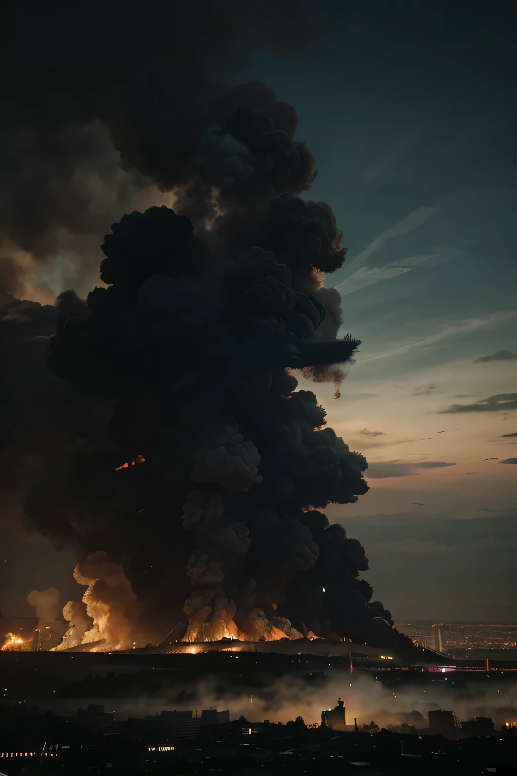 end of the world,City,gunpowder smoke,imagine