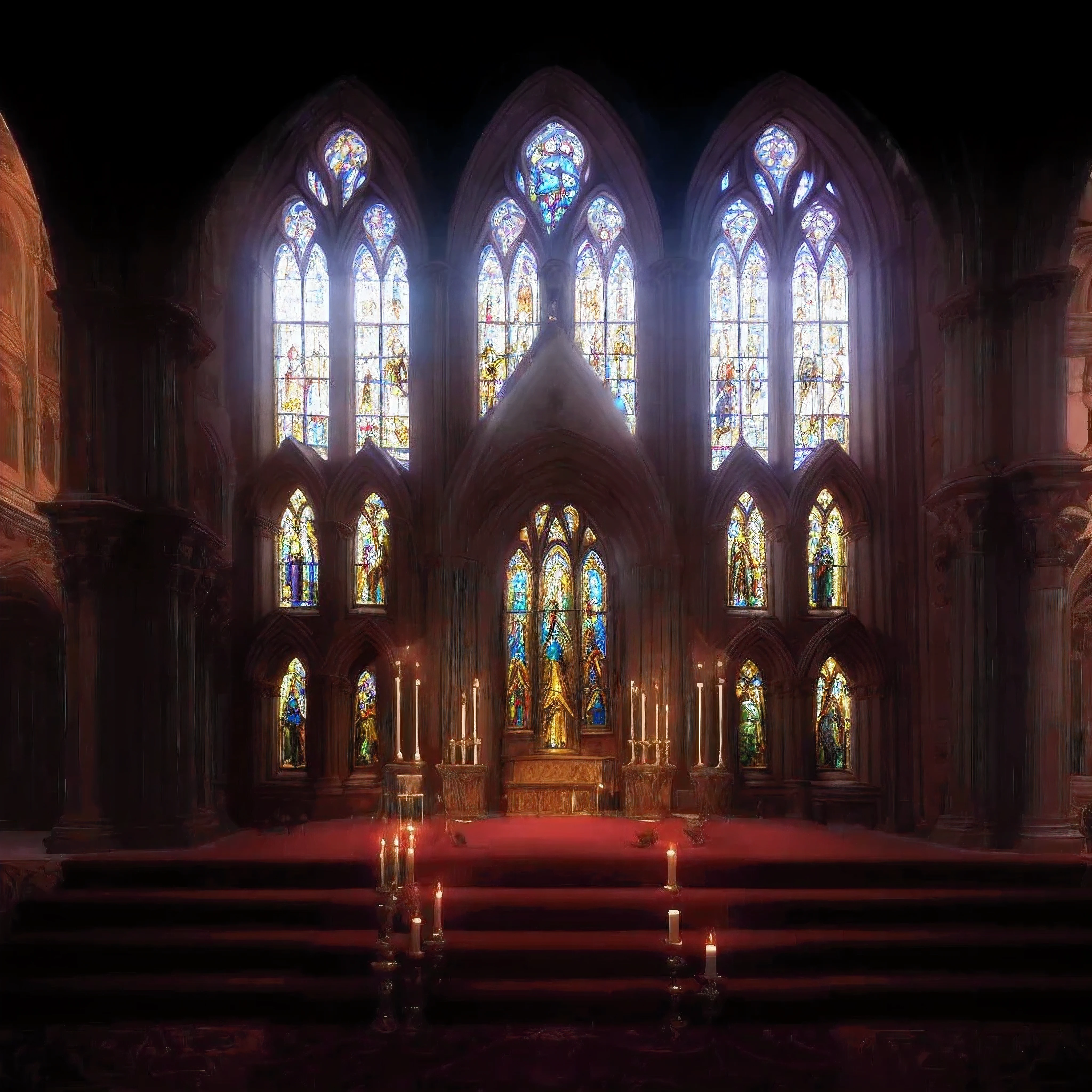 Church glass Church stained glass Church stained glass makes glass more colorful Geometry More glass Reliefs More detailed wall carvings Wall reliefs bring wall carvings closer to authenticity Statues Medium Large plaster statues Evening Tone Dusk Gothic Roman columns More detailed Roman Column carvings are solemn and luxurious 