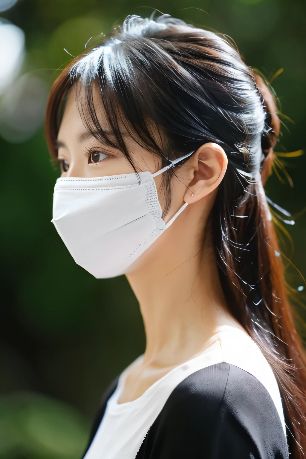 woman　profile　mask