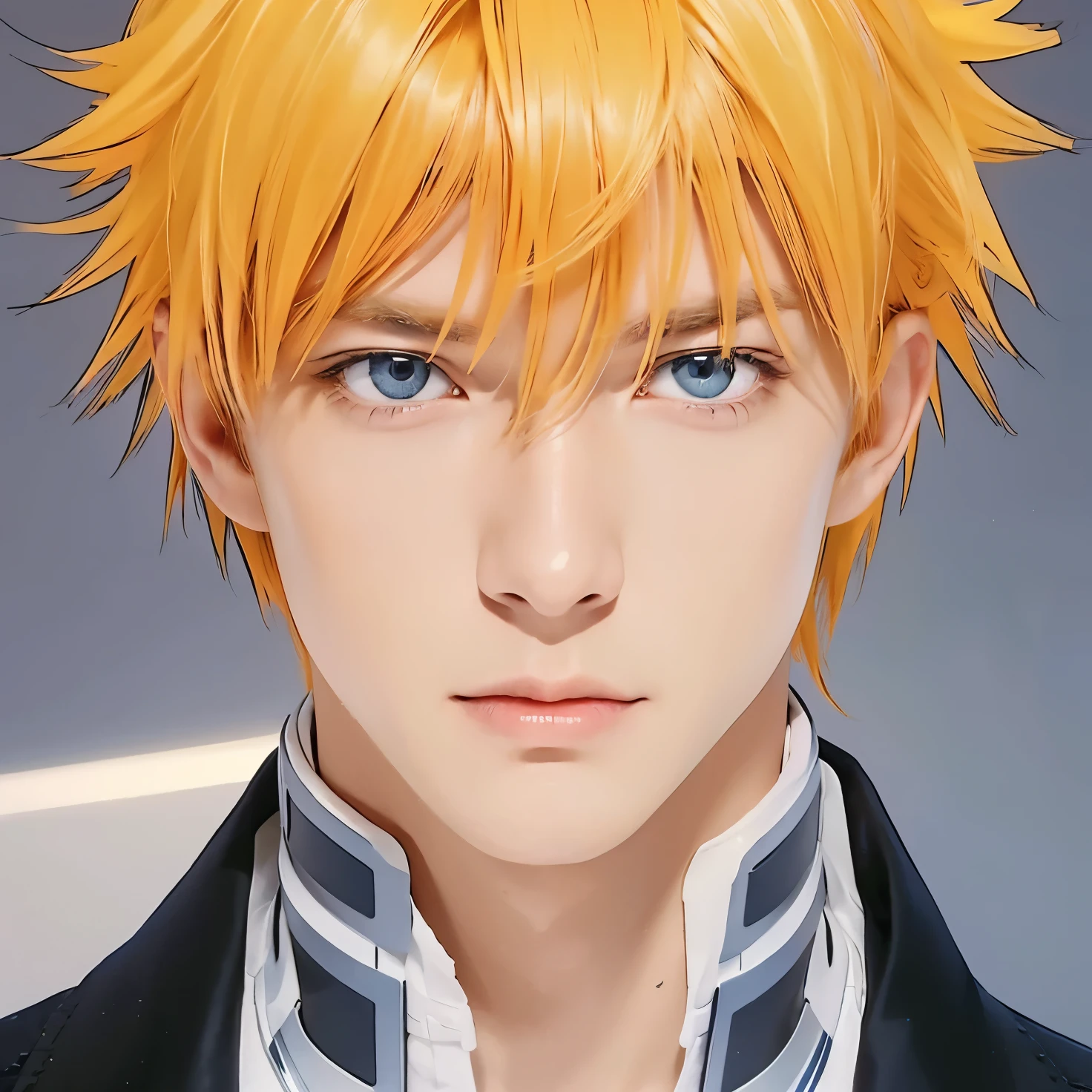 A man with realistic yellow hair, (same realistic hairstyle), realistic handsome face, realistic cool expression, adapts the same realistic clothes, realistic light, Realistic shadows, realistic backgrounds, good image quality, very good image results, ultra detailed, 4k, realistic