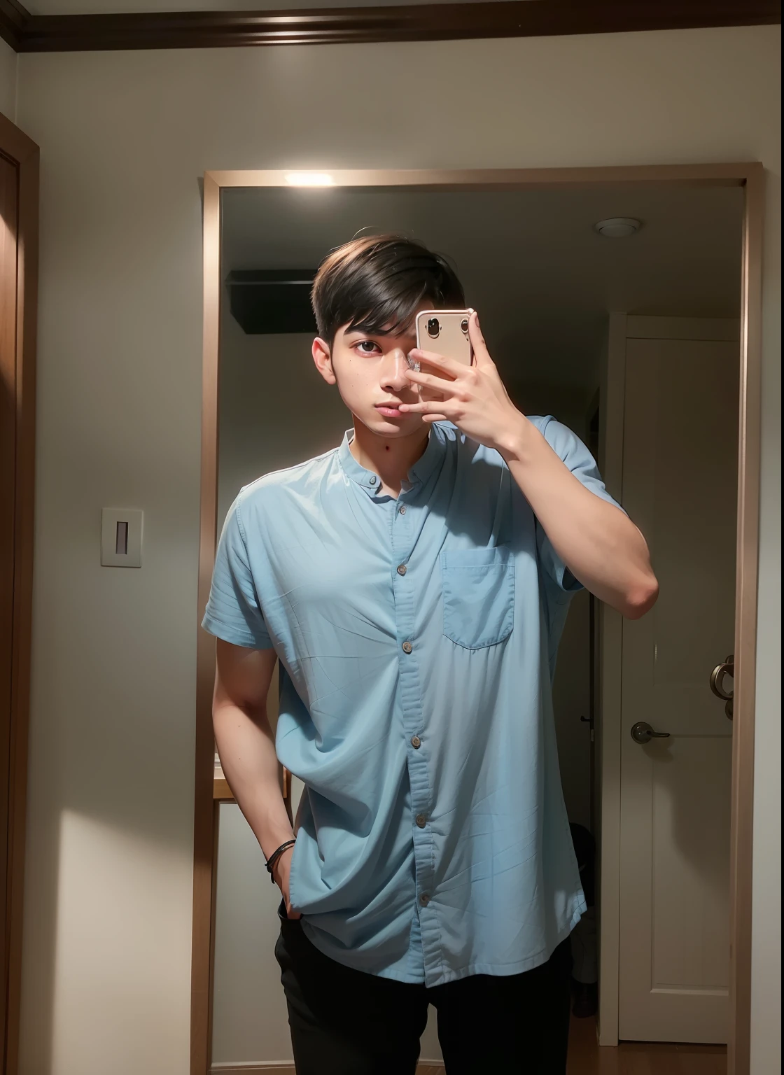 there is a man taking a selfie in a mirror, mirror selfie, around 1 9 , very very low quality picture, 8k selfie photograph, selfie photo, selfie of a man, jayison devadas, jayison devadas style, low quality photo, selfie!!!!! of a man, picture, low quality photograph, iphone selfie, mohamed chahin style