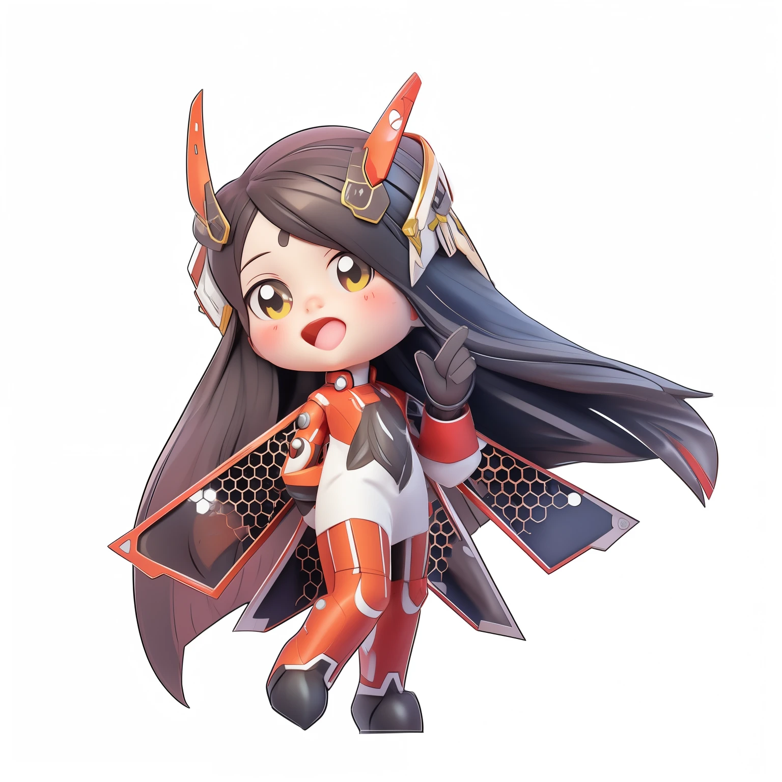 Mecha elf girl,Wearing a red cheongsam,Modern buildings in the background,fireworks