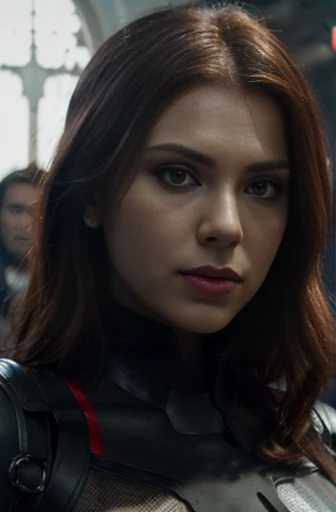 (best quality, master:1.5) 16k HDR, Marvel Entertainment Art by, Black Widow (AKA Natalia "Natasha" Romanova) IN A complex background, perfect hands, perfect face, perfect body, perfect digital laser painting, detailed, sharp, oil paint, Realistic, natural voluminous hair, detailed masterpiece, best image quality., Mysterious, Add_Details_XL-fp16 algorithm enhanced, ultra clear,4D octane rendering, ghost person,