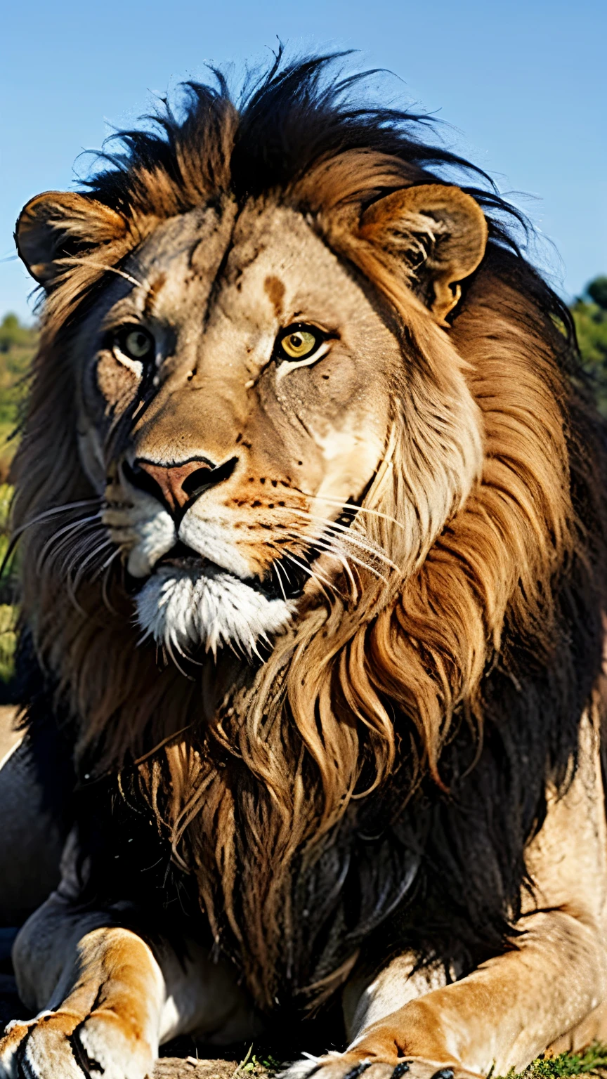 Picture of a lion with the face of a predator