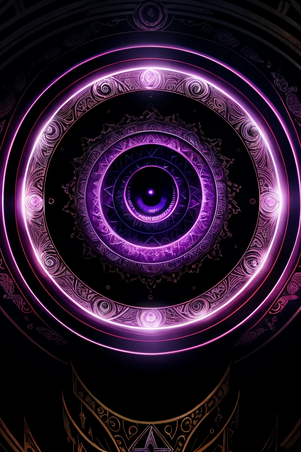 An extremely high-resolution depiction of an old, unholy man's all-seeing eye, illuminated with a mystifying glow at eye level. The iris is filled with intricate dark patterns, giving an unsettling feeling of omniscience. The eye appears to have a layer of desaturated gray membranes, adding to its otherworldly aura. --s2

Additional descriptors:

* enchanting
* captivating
* ominous
* obsidian pupil
* brass rim around the iris
* swirling patterns of color, shifts between pink and purple
* eerie aura
* intense focus
* almost