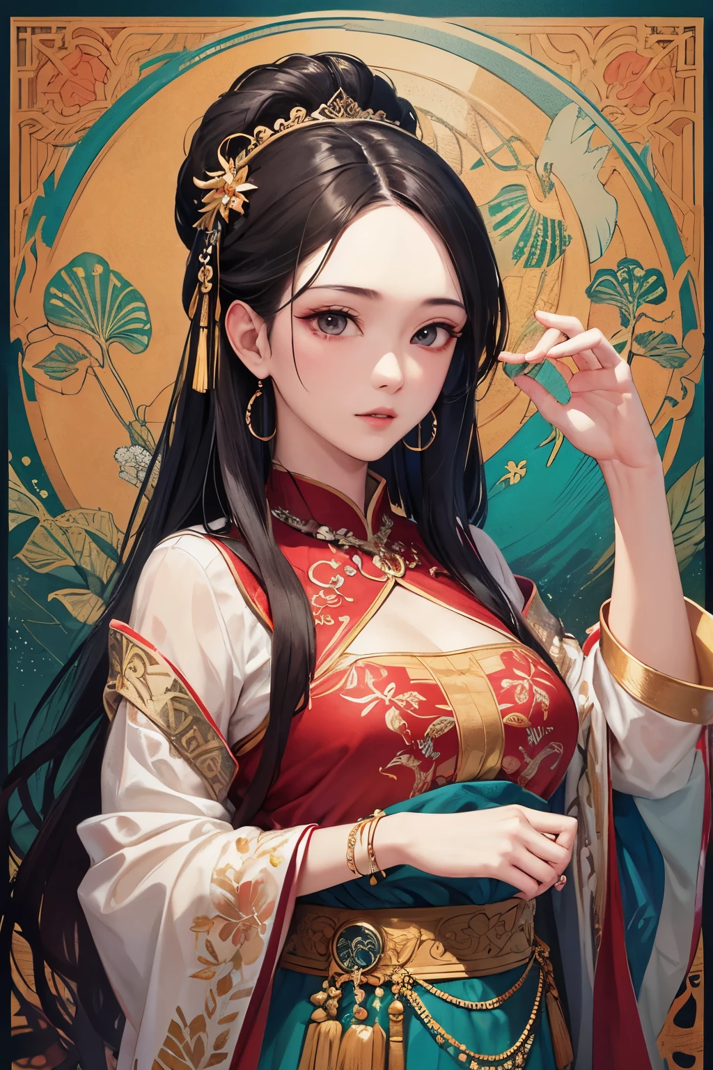 In the heart of the Nyonya Museum, a captivating poster shines, showcasing an exquisite Peranakan woman in traditional attire. The intricate details of her attire, from the embroidered kebayas to the colorful sarongs, are rendered in extremely high resolution, which brings out the textures and patterns in stunning detail. The font used for the museum title and event information is equally elegant and refined, adding a sophisticated touch to the design. The poster's flawless representation, with its lifelike colors and sharp focus, will transport you to another world, where heritage and culture come alive. --s2
