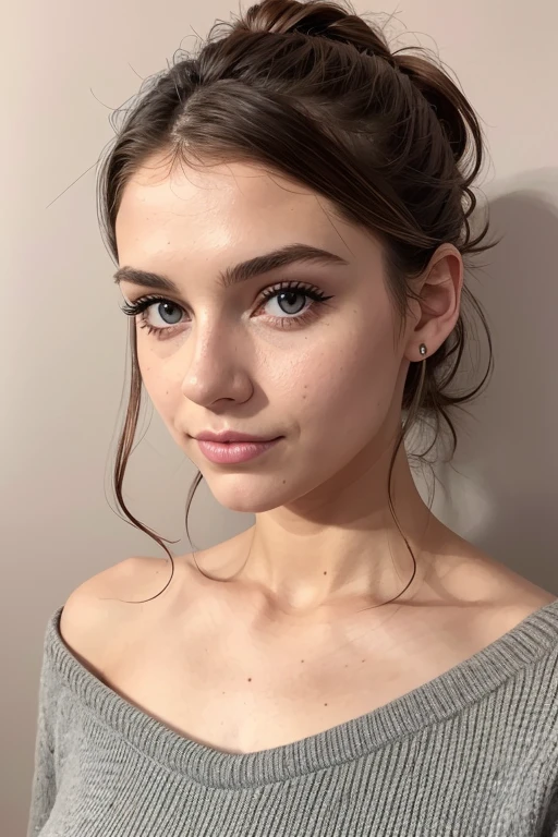 Belle fille, Marron_eyeeautiful mince adolescente de 18 ans, cheveux color [Brown highlights cheveux], [Pixie undercut] cheveux)), boucles d’oreilles, lèvres, Réaliste, taille étroite, charmant, pink lèvrestick, maquillage coloré, Cils longs, boucles d’oreilles, porter de l’eye-liner, peau claire, (mignon), (face détaillée), Yeux détaillés, Iris détaillé, corp magnifique, corps athlétique, abdominaux prononcés sur l&#39, pied ,à quatre patte, paris