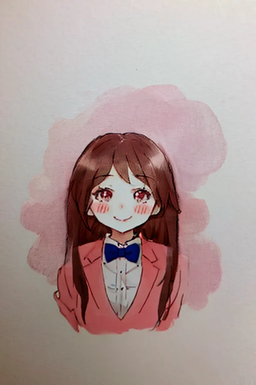 Drawing of a woman wearing a bow tie and bow tie, an anime girl, cute anime face, anime face, cute natural anime face, anime style, perfect anime face, anime girl, as an anime character, she has a cute face, She has a cute and expressive face, An anime picture, pretty anime face, portrait of an anime girl