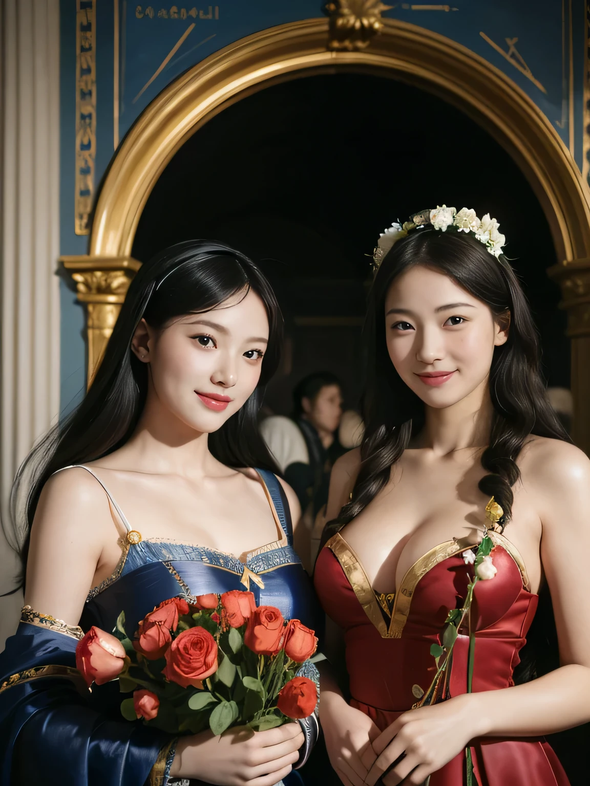 Geometry,astronault,quantum mechanics,Math,Astronomical machinery,astronault.Roses in a vase.fruits,Colossal tits,A smile.Ancient Greek costumes,Paintings by Sandro Botticelli。Costume with stretched shoulders,huge smile,Chiaroscuro of Caravaggio,Cute smile, Expression of ecstasy,A sexy
