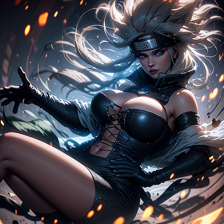 Emma Frost, seductively reclined on a velvet throne, her big breasts accentuated by a low-cut, shimmering white bodysuit. Her icy blue eyes, as hard and unyielding as frozen diamonds, pierced through the crowd of her loyal subjects. Textura 8K, realista, fotorrealista, HDR, foco nítido, high-definition.
Breathtakingly detailed, her frozen heart emblem glinted on her chest, surrounded by intricate, obsidian-black lace fabric. Her snow-white hair cascaded in soft waves, illuminated by cinematic light and subtle HDR, creating
