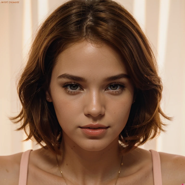 Corpo inteiro, April O'Neill, 1980s \(style of\), 1girl, brown hair, orange hair, retro artstyle, Short hair, beatiful face,, glossy lips,pink lips,hight resolution,Masterpiece,perfect ligthing,bloom,Cinematic lighting,Perfect skin, A detailed eye,