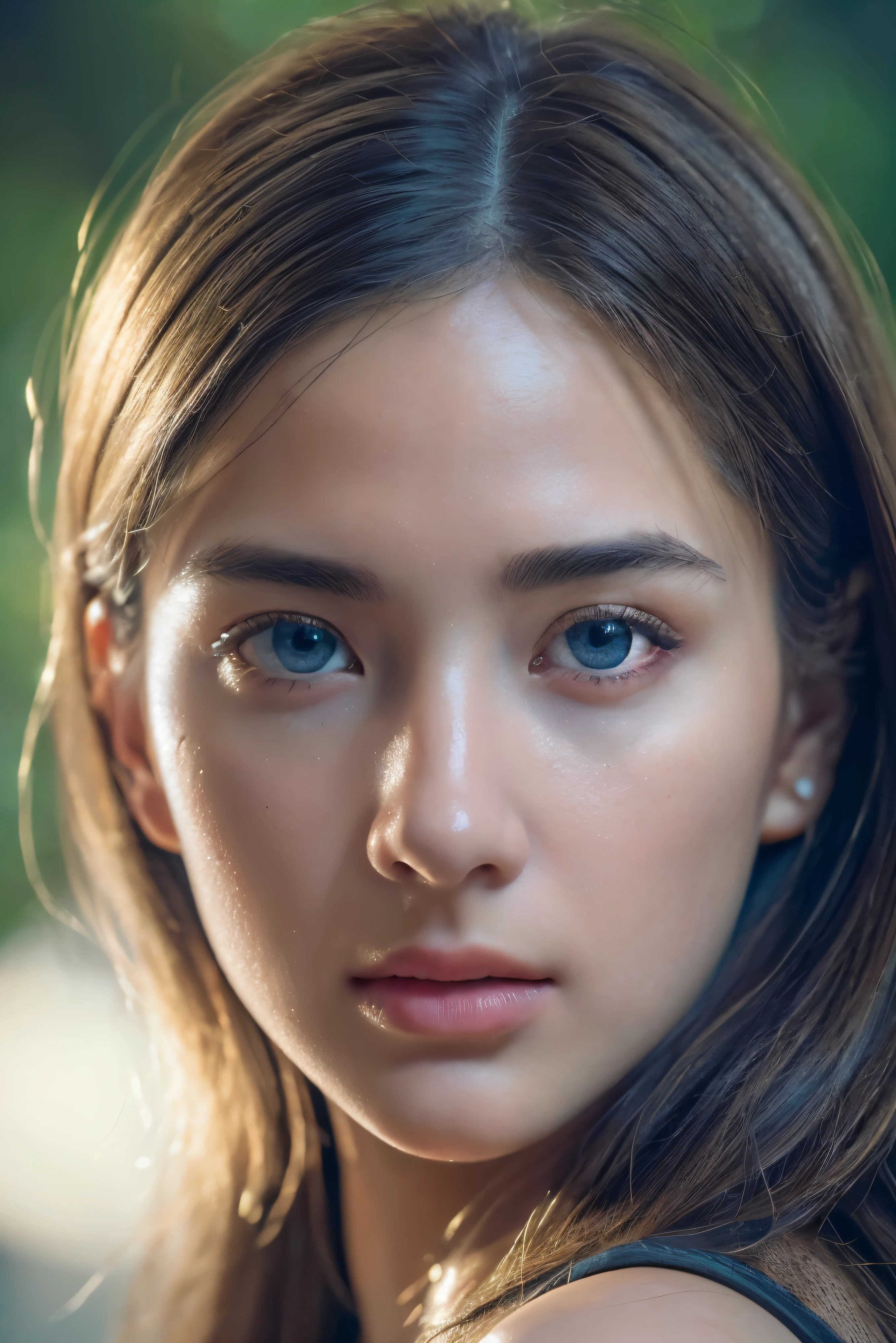 ((realistic)), (detailed), (masterpiece), (best quality), RAW, canon r6, (()(hyperrealistic))), 4k quality, super 8k, realistic, skin texture, smooth, wide shot, sharp, dramatic lights, shadows, (best quality:1) , (masterpiece:1), (((ultra detailed:1))), ((((1 girl))), ((((solo))), (((solo girl))), TLOU_EW, (((photorealism))), (((perfect beautiful face))), bright realistic eyes,
