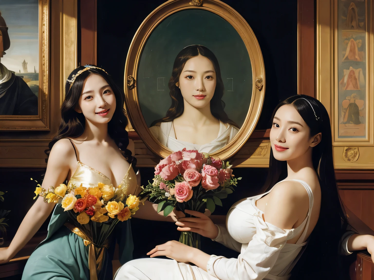 Geometry,astronault,quantum mechanics,Math,Astronomical machinery,astronault.Roses in a vase.fruits,Colossal tits,A smile.Ancient Greek costumes,Paintings by Sandro Botticelli。Costume with stretched shoulders,huge smile,Chiaroscuro of Caravaggio,Cute smile, Expression of ecstasy,A sexy