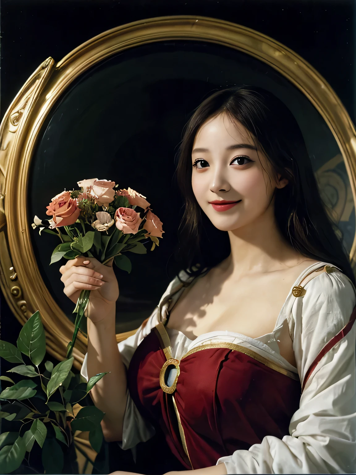 Geometry,astronault,quantum mechanics,Math,Astronomical machinery,astronault.Roses in a vase.fruits,Colossal tits,A smile.Ancient Greek costumes,Paintings by Sandro Botticelli。Costume with stretched shoulders,huge smile,Chiaroscuro of Caravaggio,Cute smile, Expression of ecstasy,A sexy