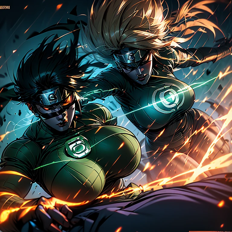 Photo of Black Widow, seductive and powerful woman, ((Detailed face:1.2)), ((big breasts)), ((Green Lantern suit)), ((Action pose)), ((Detailed costume:1.5)), ((Realistic texture)), ((Bold colors)), ((Dynamic lighting)), ((Detailed shadows)), photographed in a Canon EOS R6, 70-200mm Lens, F/2.8, nffsw, (4K) (Comic book art style) (Masterpiece) (Perfectly proportions) (Photos realistic) (Best quality) (High contrast) (Futuristic environment) ( wallpaper ) (Cinematic compos