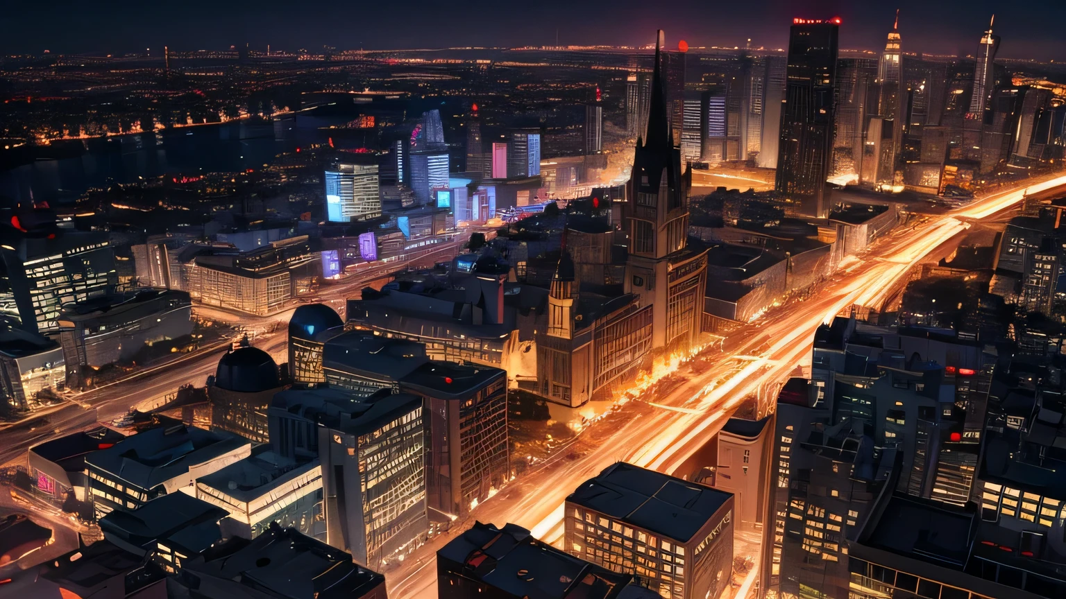 daemon, night, city, magic, Blood