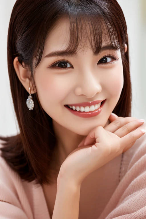 (((NSFW))),(8K)、(highest quality: 1.2)、(real)、(photorealistic: 1.37)、Ultra high definition、1 girl、cute、smile、mouth closed、beauty of detail、beautiful nose、whole body、wet hair、giant dulcepho、pork meat, , thighs、ponytail