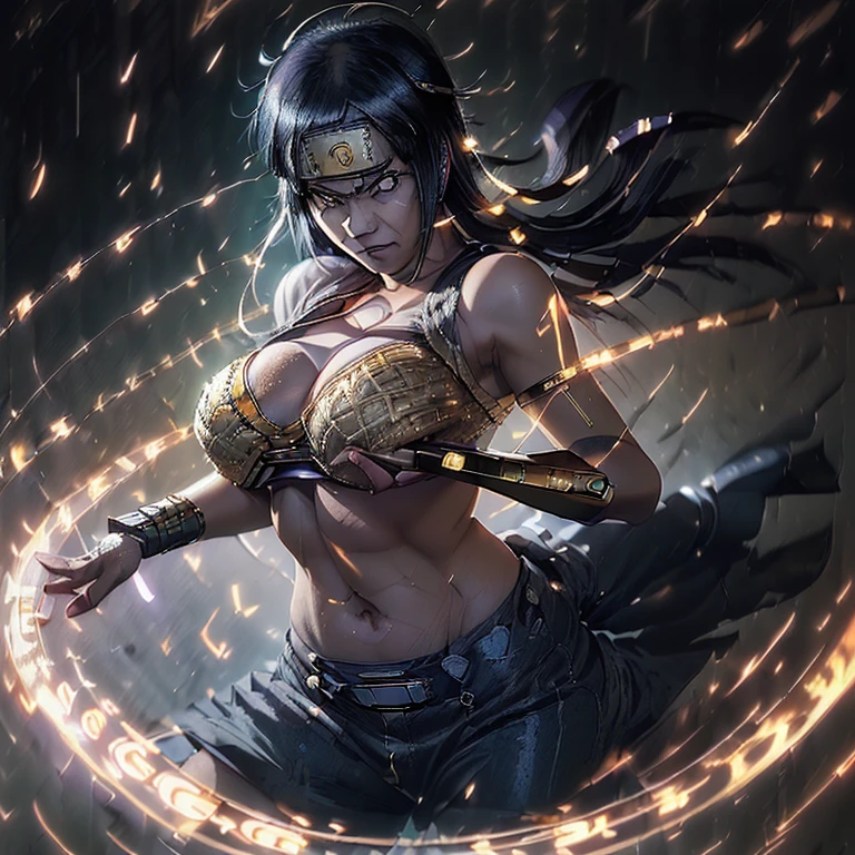 great quality, (1 woman), Sui-Feng, Soifon, Bleach, diamond face, perfect eyes, (wearing mage robe), mage robe, (standing) magic, casting spell, strong shadows, full body, detailed face, (casting spell), blue flashes of light, blue sparks, in battle, detailed abs, shinying eyes, (masterpiece), direct light, underlight, strong jaw, (large boobs), massive ass, thick thighs, (long torso), wide waist, skinny torso, fit, perfect face, sexy, (blushing),