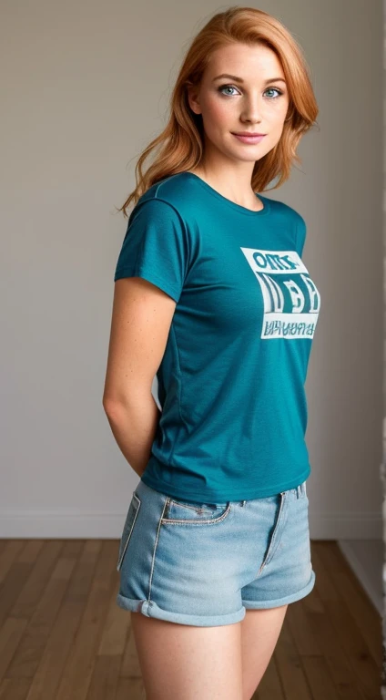 1 fille dans, 30 ans, Seulement, Oeuvre esthétique, rousse irlandaise, cheveux roux ondulés, cheveux roux mi-longs, yeux gris, yeux gris clair, quelques petites taches de rousseur, peau pâle, Une tasse, petits seins, corps des coureurs, photo moitié haut du corps, (peau texturée, pores de la peau:1.1), (taupes:0.8), peau imparfaite, chair de poule, Éclairage doux, Haute qualité, grain de film, Mise au point nette du Fujifilm XT3, f5.6, 50mm, détail élevé, Netteté,(lumière naturelle), (séduisant), (oversized thin t-shirt bleu:1.2), t-shirt bleu, réaliste, ultra réaliste, photo réaliste, détails fous, Détails complexes, hyper détaillé,
