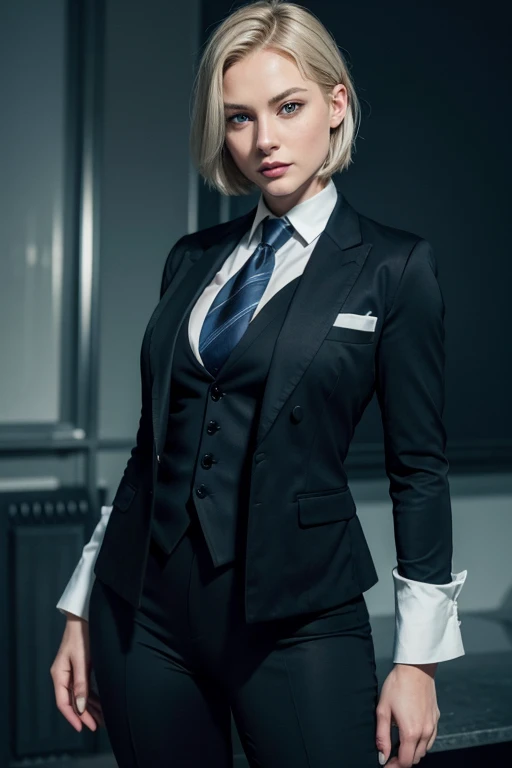 Smile、blacks、black skin、full body shot 1 woman, ada wong, skirt suit, (((three-piece suit))), necktie, blazer, (((suit jacket))), (((waistcoat))), double-breasted waistcoat, bodycon miniskirt, pencil skirt, tie clip, pocket square, pocket watch, pantyhose, high heels, makeup, lipstickSmile、best quality、masterpiece、ultra high resolution、(photorealistic:1.4)、raw photos、1 girl、red hair、blue eyes、detailed eyes and face、dynamic lighting、deep shadow、low key、,big breasts、Best quality, masterpiece, ultra high res, (photorealistic:1.4), raw photo, 1girl, blonde hair, blue eyes, detailed eyes and face, dynamic lighting, in the dark, deep shadow, low key,short hair、Silver hair color,Best quality, masterpiece, ultra high res, (photorealistic:1.4), raw photo, 1girl, blonde hair, blue eyes, detailed eyes and face, dynamic lighting, , deep shadow, low key,