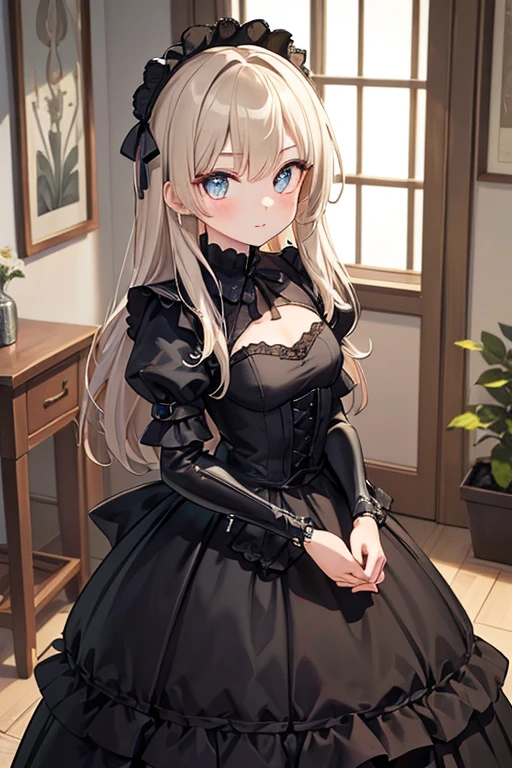 (masterpiece, sidelights, exquisite beautiful eyes: 1.5), masterpiece ,1 girl,colorful,Beautiful eyes like jewels,neat and clean,gothic lolita armor dress