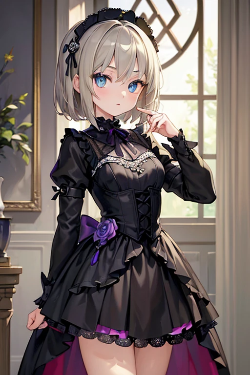 (masterpiece, sidelights, exquisite beautiful eyes: 1.5), masterpiece ,1 girl,colorful,Beautiful eyes like jewels,neat and clean,gothic ta armored dress:1.2