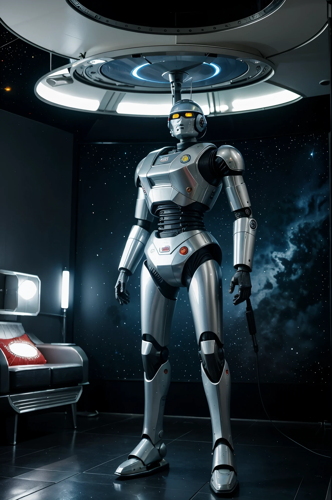 discos voadores, aliens, planetas, naves espaciais, Robots Sci-fi Scenario 1960s