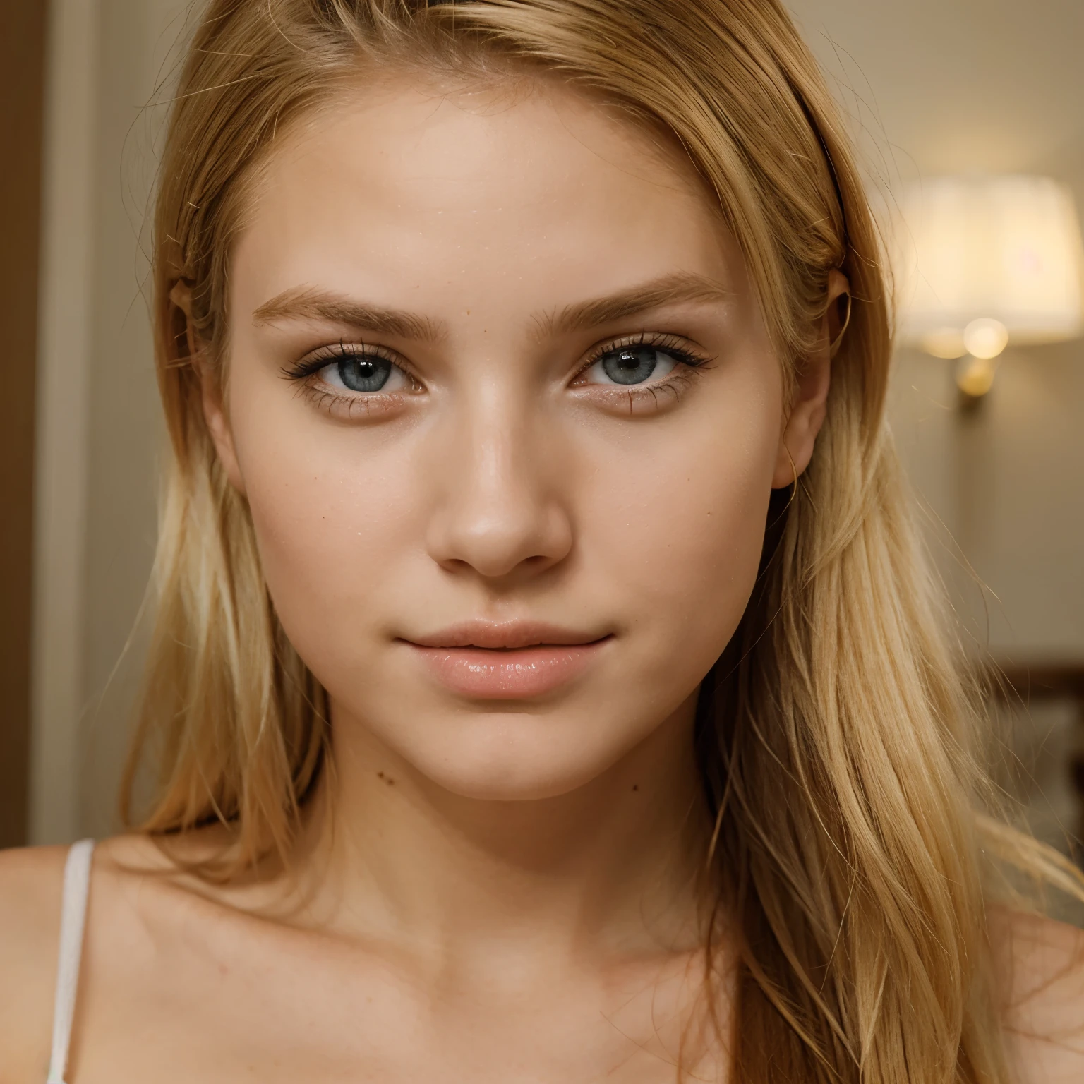Beautyful young blond girl perfect face