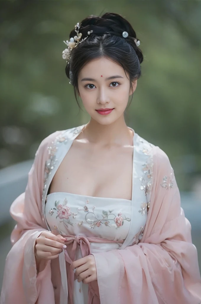 ((Masterpiece, Top image quality, high resolution、alone、shiny skin))(on the table, best quality, actual, super detailed, meticulous, high resolution, 8k wallpaper), Close-up portrait of a beautiful woman, Chariada, smiling, light brown messy hair, Perfect dynamic composition, 美丽meticulous的眼睛, Just like the cover of a fashion magazine, on campus