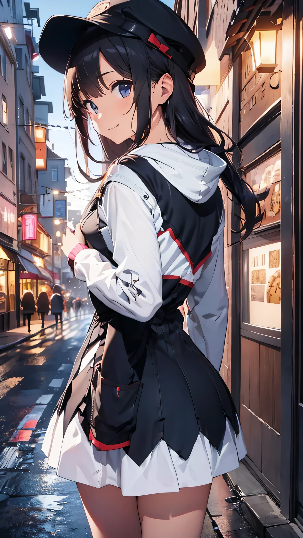 masterpiece, best quality, HuTaoV4, 1girl, solo, blush, twintails, long hair, hair between eyes, ((streetwear clothes)), city, outdoors, night, movie poster, extremely detailed 8K, smooth, high resolution, ultra quality, cinematic lighting, ambient occlusion, hd, 2k, 4k, 8k, 16k, extremely detailed anime, detailed faces, perfect composition, wide shot, atmospheric lighting, very sexy, lift skirt, random low back angle, uncensored, nsfw, sin censura, tongue out, ahegao