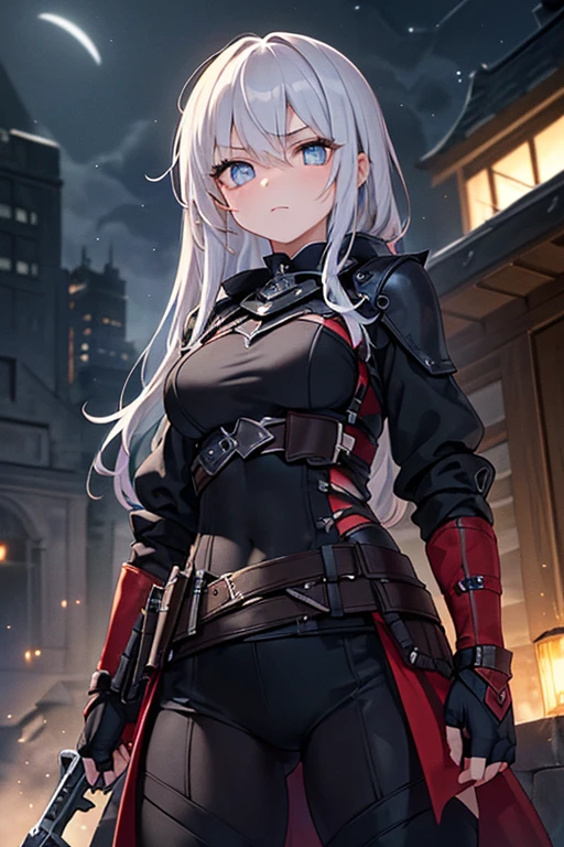 (masterpiece, exquisite beautiful eyes: 1.5), masterpiece ,1 girl,,Beautiful eyes like jewels,,((An assassdark weaponin who blends into the dark night:1.2))、(dark night、darkness)、In the dark、