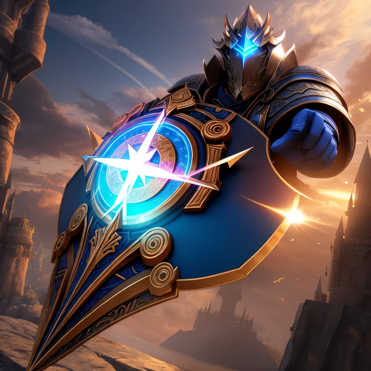 best quality, magic shield that saves the world, 3D, fantasy