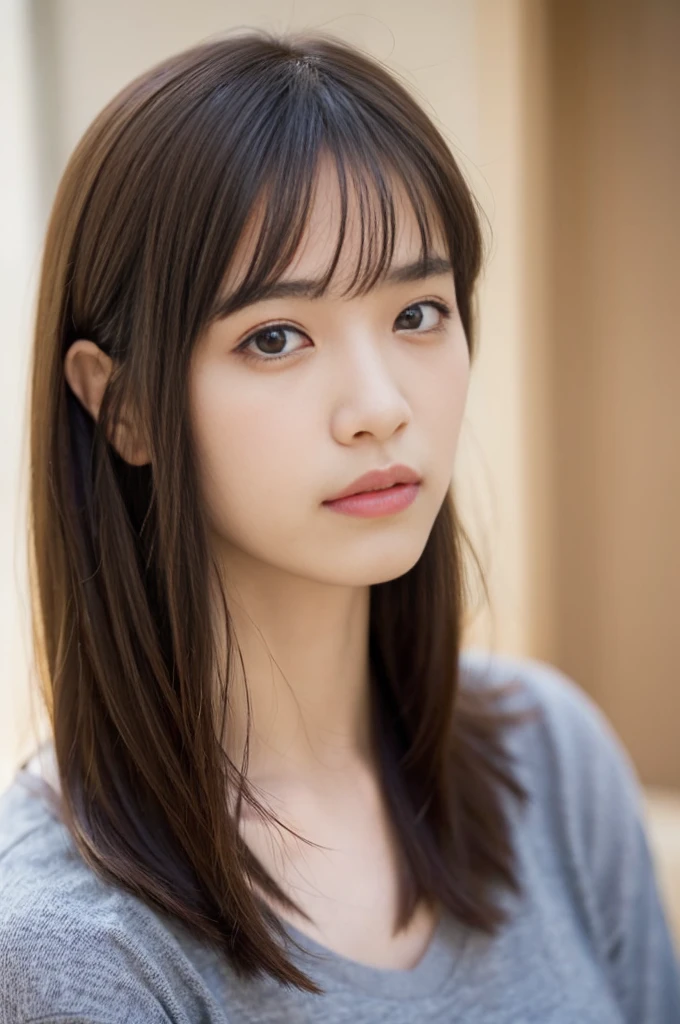 highest quality, masterpiece, (realistic:1.2), 1 girl, brown hair, brown eyes,front, detailed face, beautiful eyes