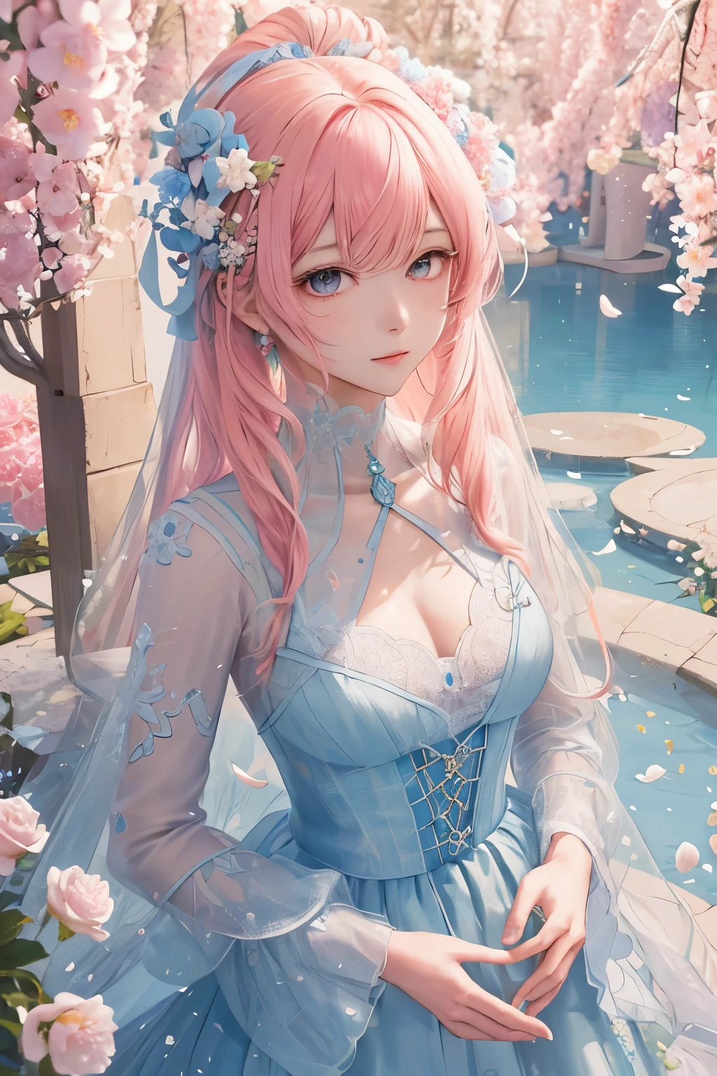 Anime girl with a head full of flowers, --v 5.2 --s2
A breathtaking anime masterpiece, exhibiting a girl whose head is transformed into a magnificent garden of vibrant blooms. --v 5.2 --s2
Her delicate features morph into an enchanting canvas of petals and stems, showcasing soft pinks, brilliant reds, and calming blues. --v 5.2 --s2
The most intricate anime details fill every corner of her face, with perfect proportions and a gentle expression, encircled by a halo of blossoms. --v 5.2 --s2
Each pet