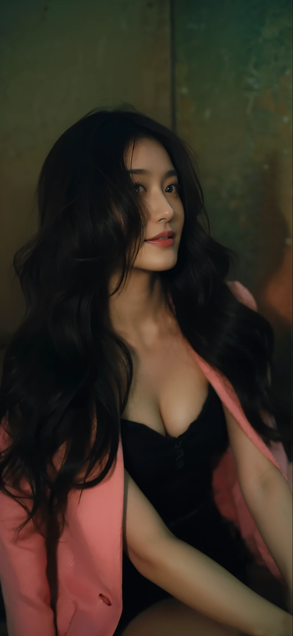 ((Masterpiece, Top image quality, high resolution、alone、shiny skin))(on the table, best quality, actual, super detailed, meticulous, high resolution, 8k wallpaper), Close-up portrait of a beautiful woman, Chariada, smiling, light brown messy hair, Perfect dynamic composition, 美丽meticulous的眼睛, Just like the cover of a fashion magazine, on campus
