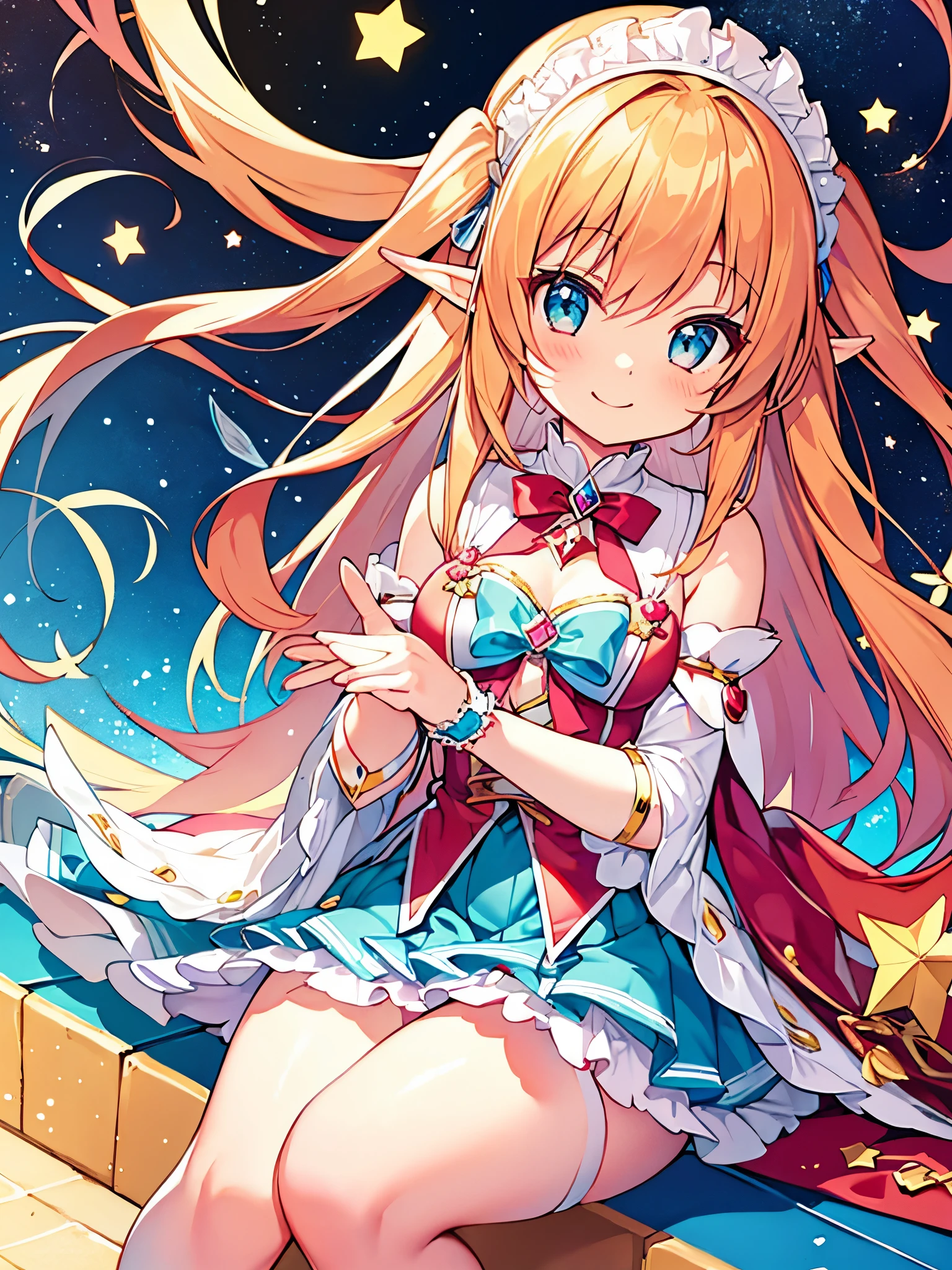 (highest quality)、(masterpiece)、(Super detailed)、Magical girl、Usa-eared girl、One beautiful girl、15 years old、cute、(smile)、