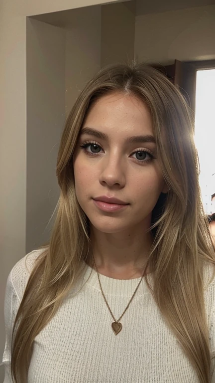 A 23-year-old blonde woman, ((pechos grandes)), ((hiperrealismo)) ,. blonde hair with light brown roots. cabello rubio, Hair with brown roots, cabello extra largo, cabello muy largo, Cabello muy largo, hermoso, perfil, Foto tomada de perfil con iPhone 15 pro, alta calidad, ojos verdes, labios carnosos, profundidad, comiendo una polla, extremadamente detallado, con ropa de invierno, vestida