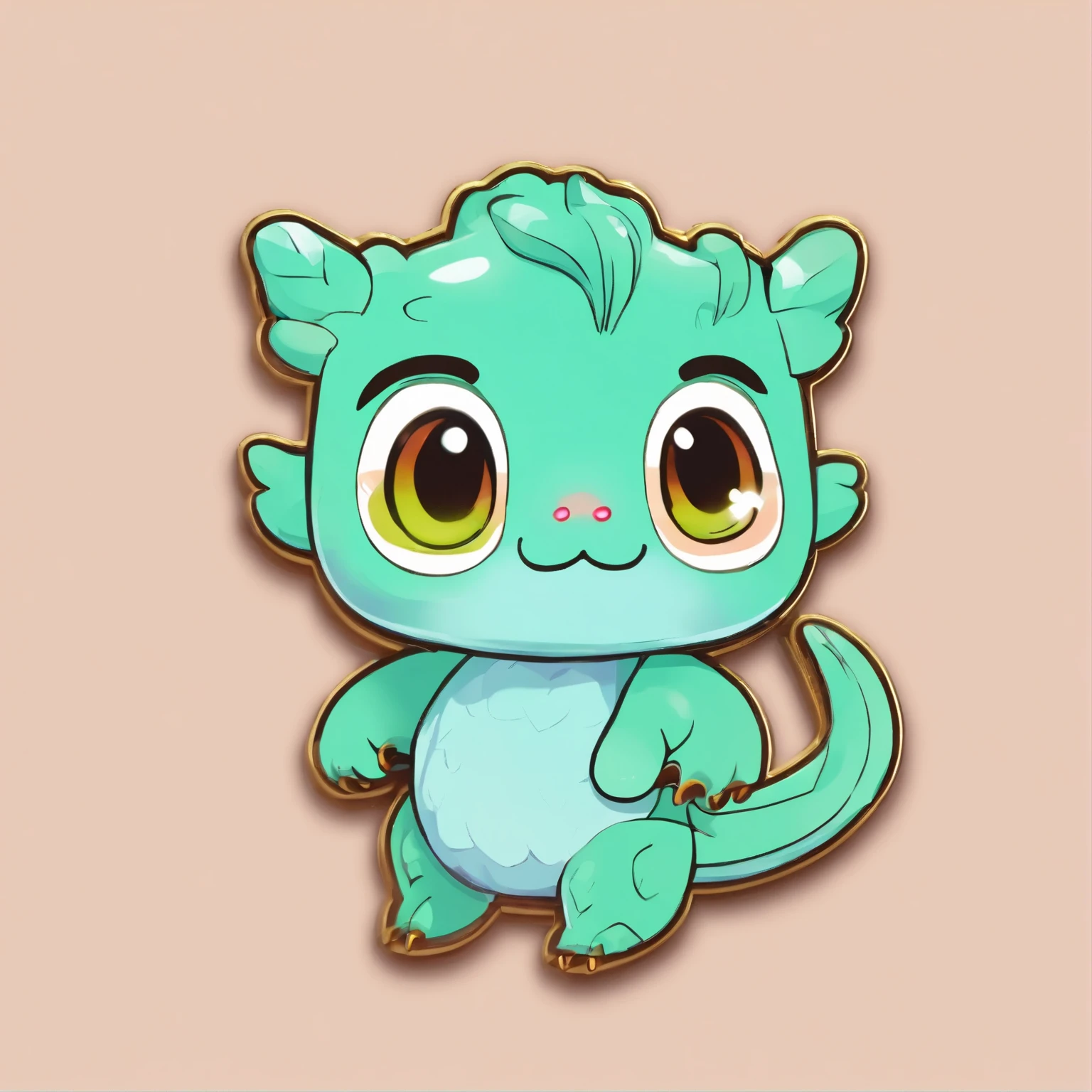 Pin, pins for accessoires, mini dragon pin, little kawaii dragon, big eyes, green-blue eyes, simple pin, pastel color, Standard pins