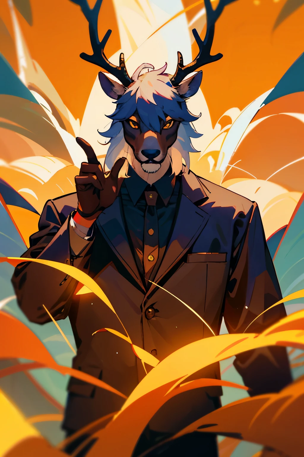 A man with an image of a deer head,Exuding professionalism and maturity,He is a seasoned professional in the cryptocurrency industry,His keen eyes reflecting years of experience in navigating the complex digital market,Deer antlers adorned, giving an air of authority and wisdom,In the world of blockchain technology, his expertise is unmatched.