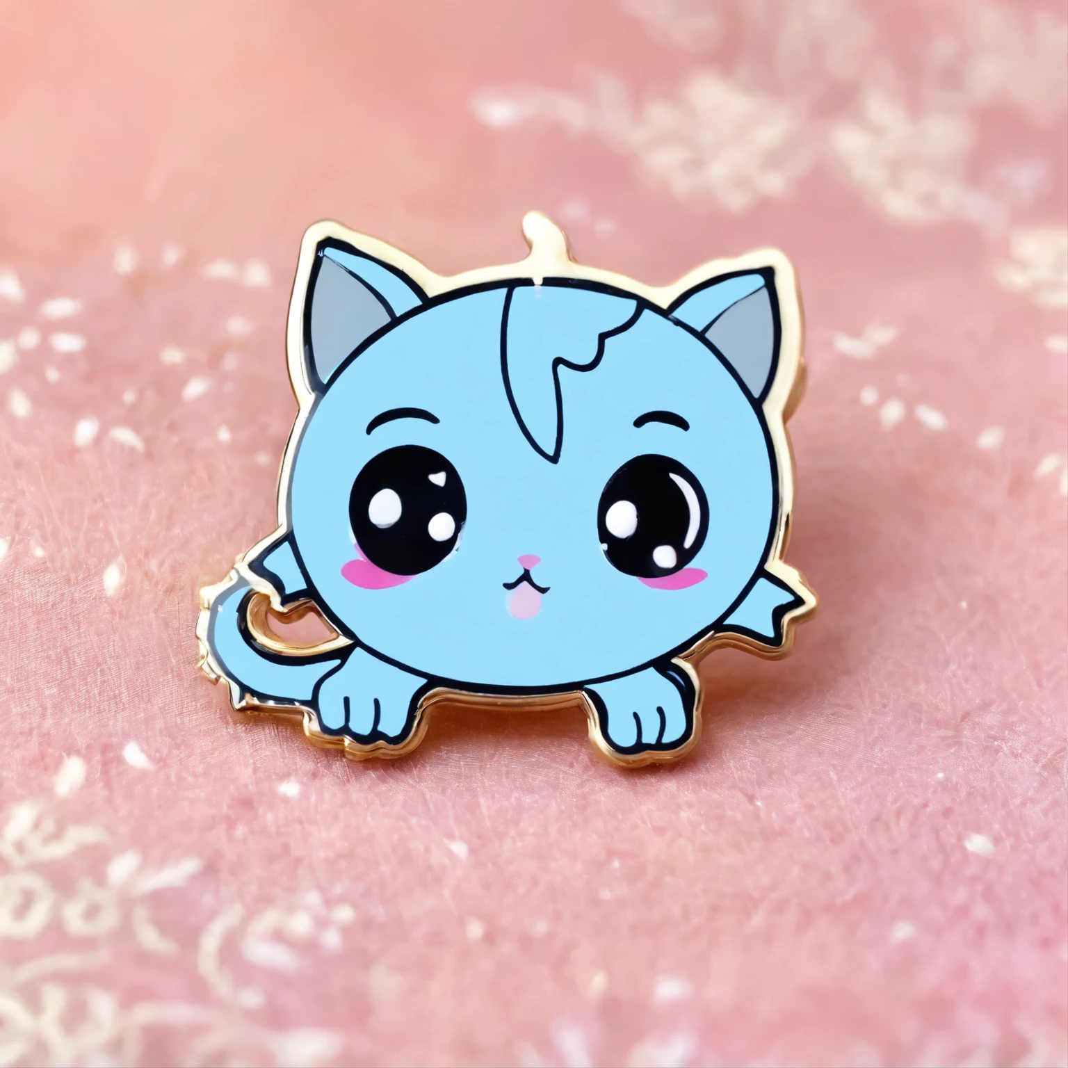Pin, pins for accessoires, blue and grey color dragon, mini dragon pin, little kawaii blue and grey dragon, big eyes, simple pin, pink and grey pastel color, Standard pins