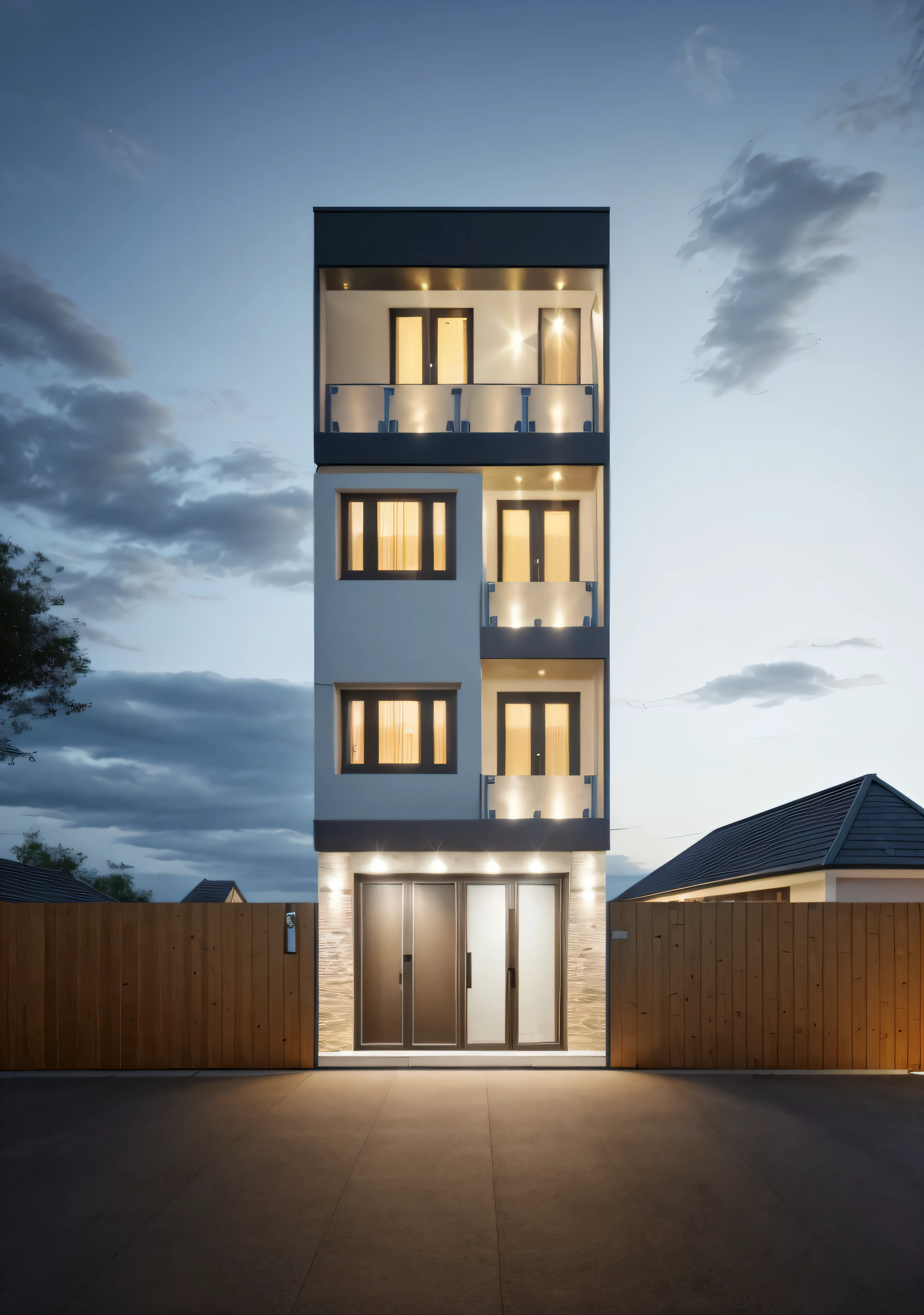 - (((1 mordenhouse with slope roof:1.3))), front elevation of the house, look morden minimalist,(((1 road in front of the house:1.3))), the planter has many white chrysanthemums:1.2
- (RAW photo, real, best quality, masterpiece:1.2),(hyper realistic, photo-realistic:1.2), high quality,(((hyper detail:1.5))), archdaily, award winning design
- dynamic light:1.3, (dark light:1.2), perfect light,
- elegant and minimalist feel
