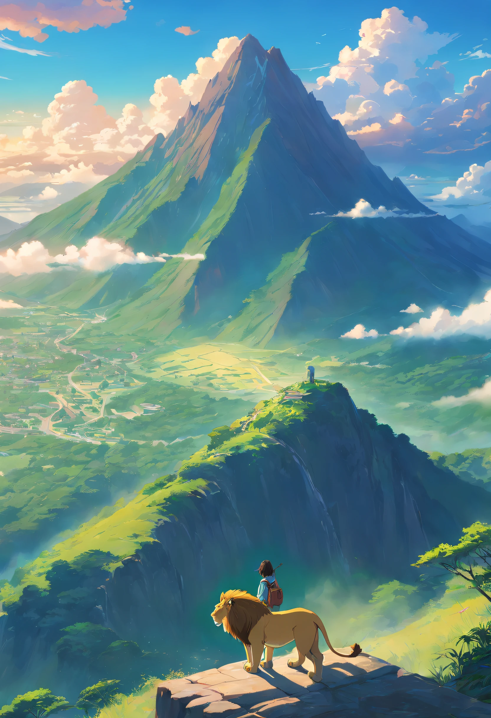 Un lion grand que le nuage au-dessus d’une montagne et en-dessous est écrit MrWise Bondo