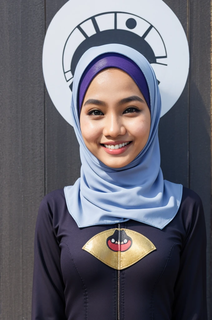 Joker bodysuit girl hijab malay smile lol