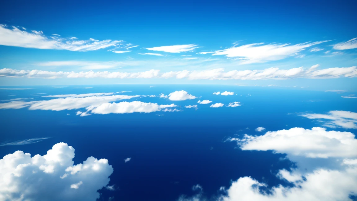 Overlooking the world,top view,8K,More than reality,Lots of details,Realistic style,First-person perspective,beautiful sky,White clouds,filamentous white clouds,The endless sea,perspective looking down from the air,Fall