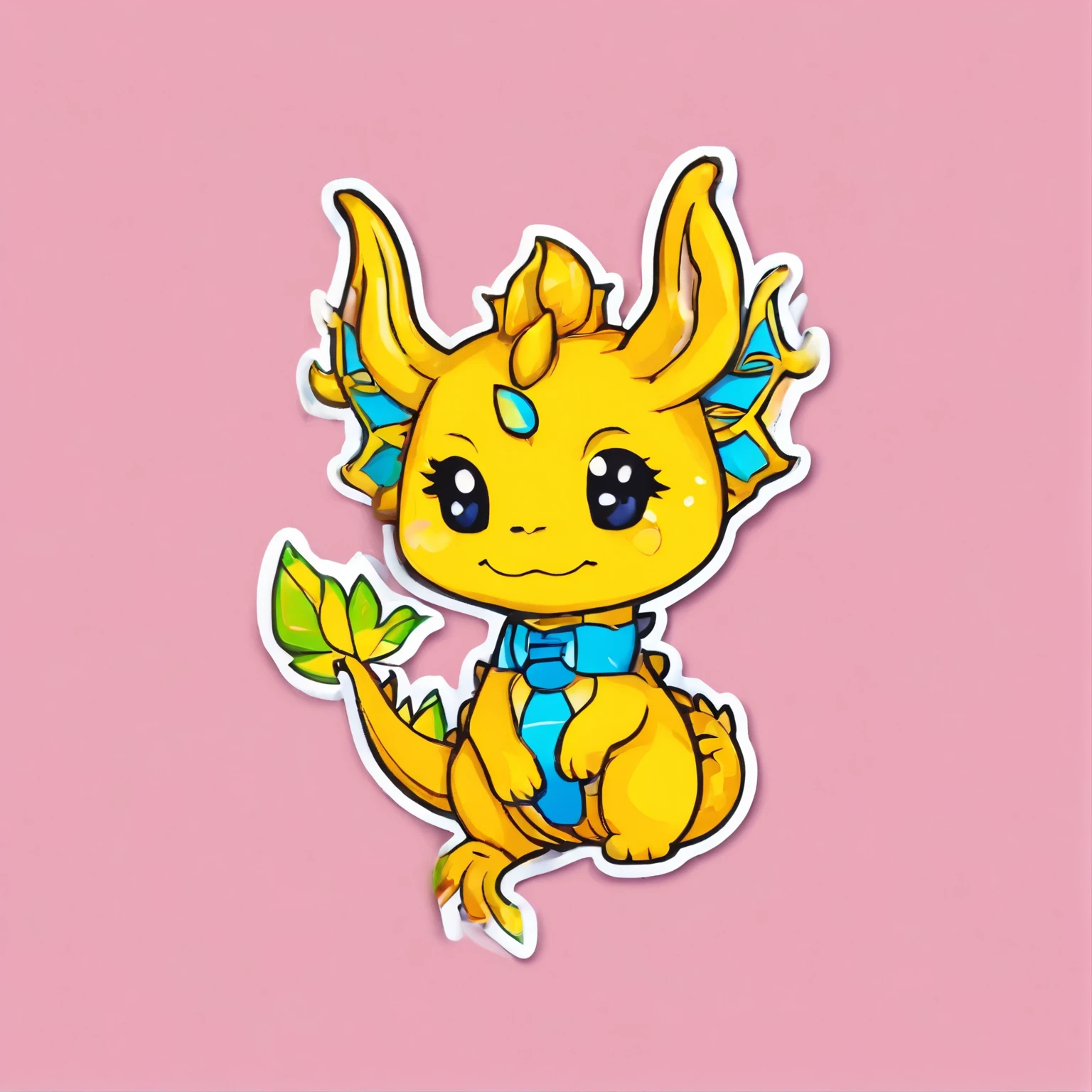 Pin, pins for accessoires, blue and yellow color dragon, mini dragon pin, little kawaii blue and yellow dragon, big eyes, simple pin, blue, yellow pastel color, Standard pins