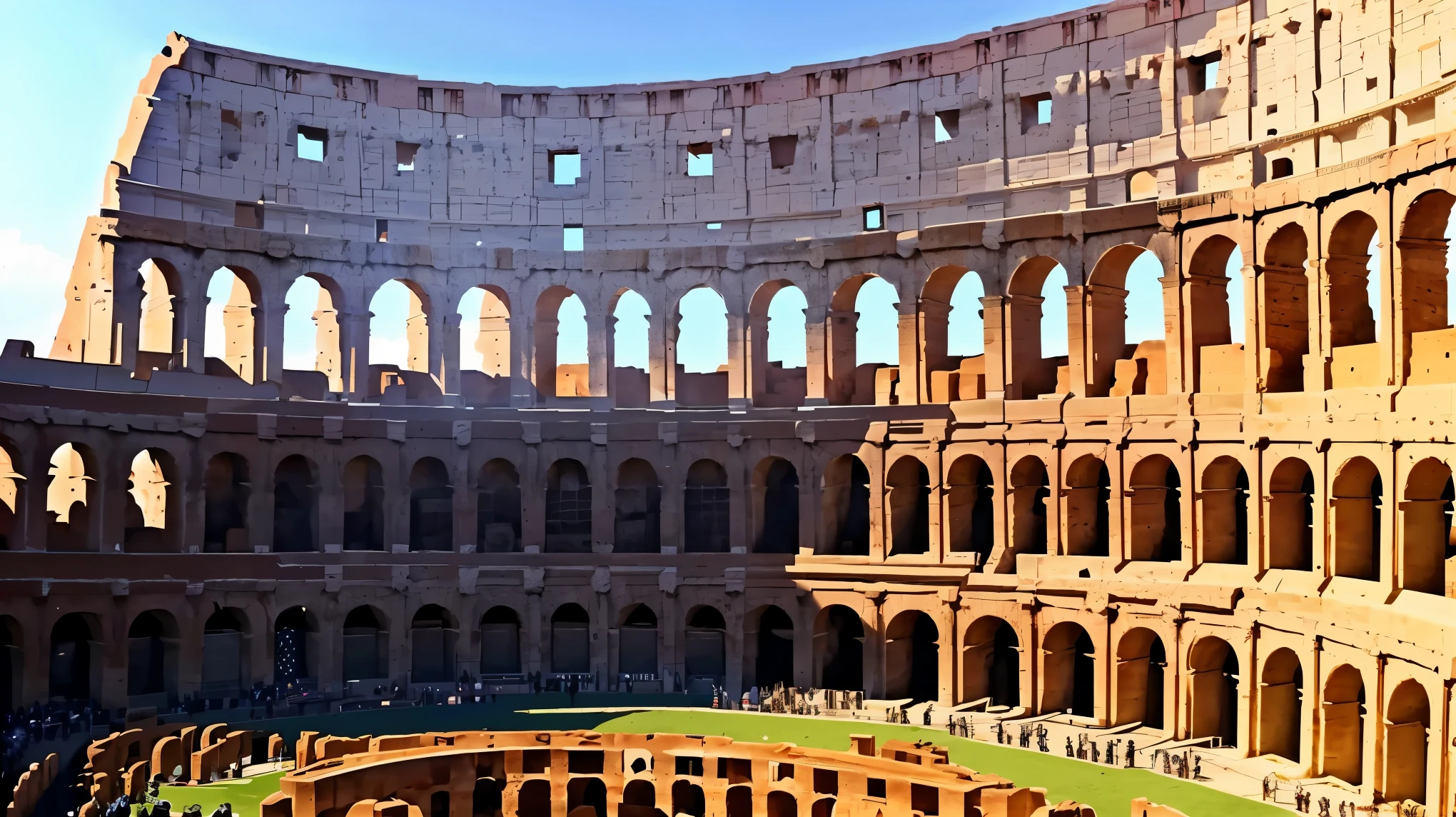 8k, highest quality, masterpiece, Realistic, unity 8k wallpaper, (((Martial arts competitions at the Colosseum in Greece)))、Strong sunlight