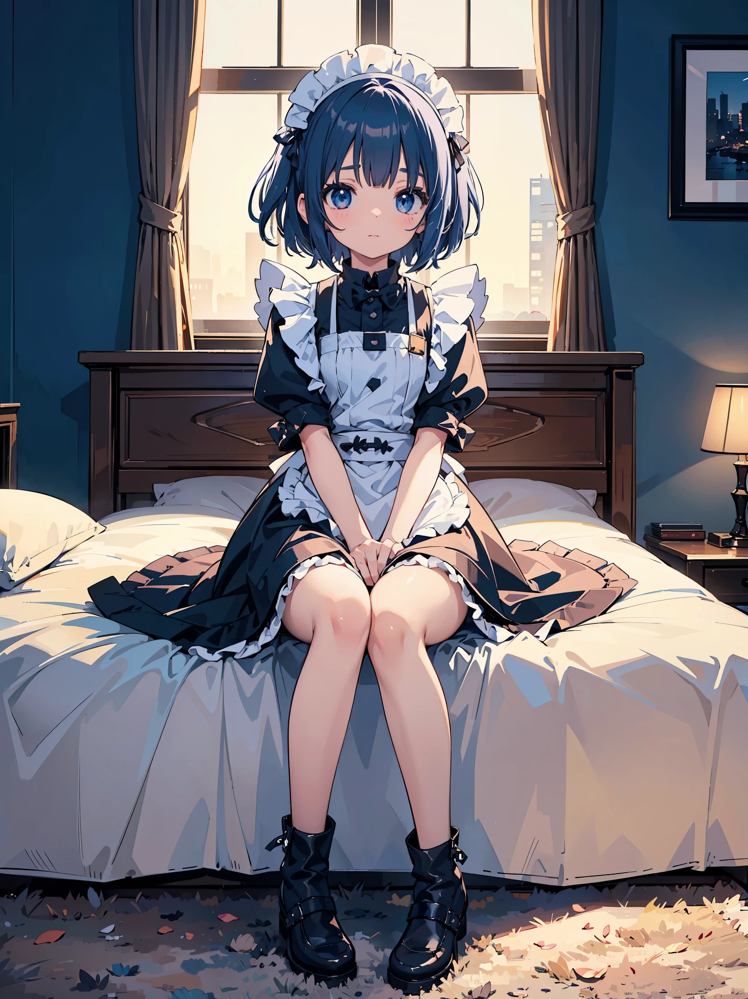 Masterpiece, ((Highest quality)), Female, ((Solo)), Female in her 20s, ((Babes)), ((Head to toe)), ((Full body)), ((Maid)), ((Female) Servant)), ((Small room in a big mansion)),((Sitting on the bed)),((It's been a long time)),((Rest day)),((Free time)),((A big mansion) Focus on the maid babes who are having fun on their day off in their small room)), ((Anime face)), Ultra high-definition 8K CG wallpaper, ultra high resolution/high definition 8K CG wallpaper, ultra high definition/high definition CG integrated 8K wallpaper, ((noise clear)),

