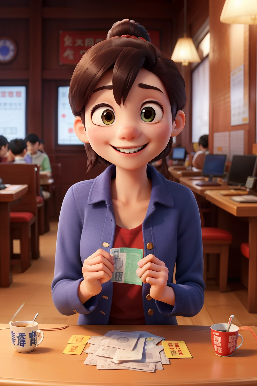 I was happy when I bought a lottery ticket and won 500 yuan.