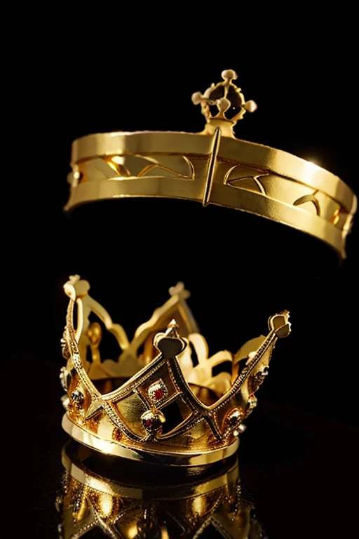 A crown in gold, on a black background, is for the cover of my album