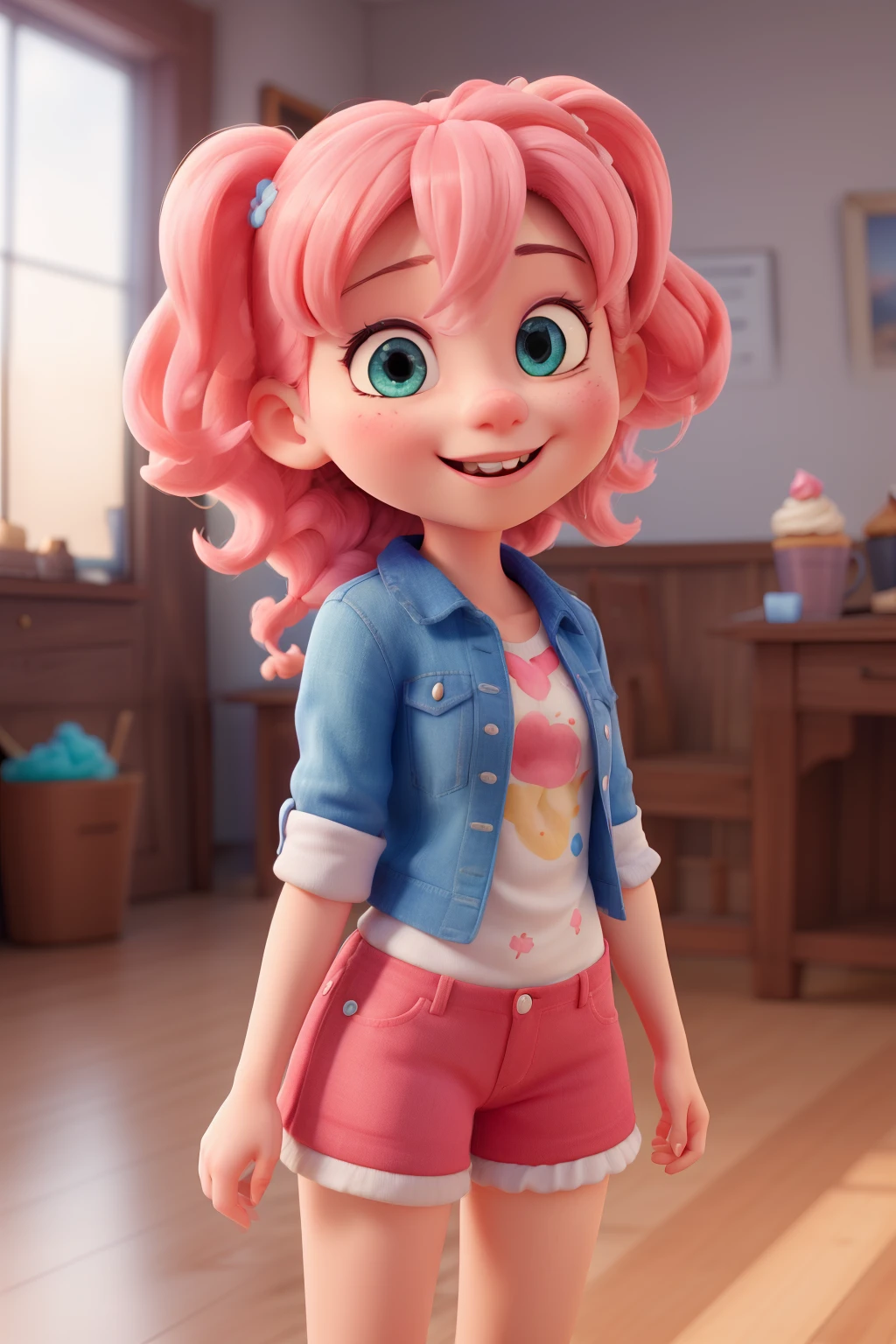 (best quality, 4k, high resolution, masterpiece: 1.2), ultra-detailed, a girl character with a cupcake body
fun expression, cheerful eyes and smile,
clothes made of cotton candy, looking at camera